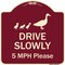 Signmission Designer Series-Drive Slowly 5 Mph Please W/ Duck & Ducklings Walking Grap, 18" x 18", BU-1818-9979 A-DES-BU-1818-9979 - alternate 1